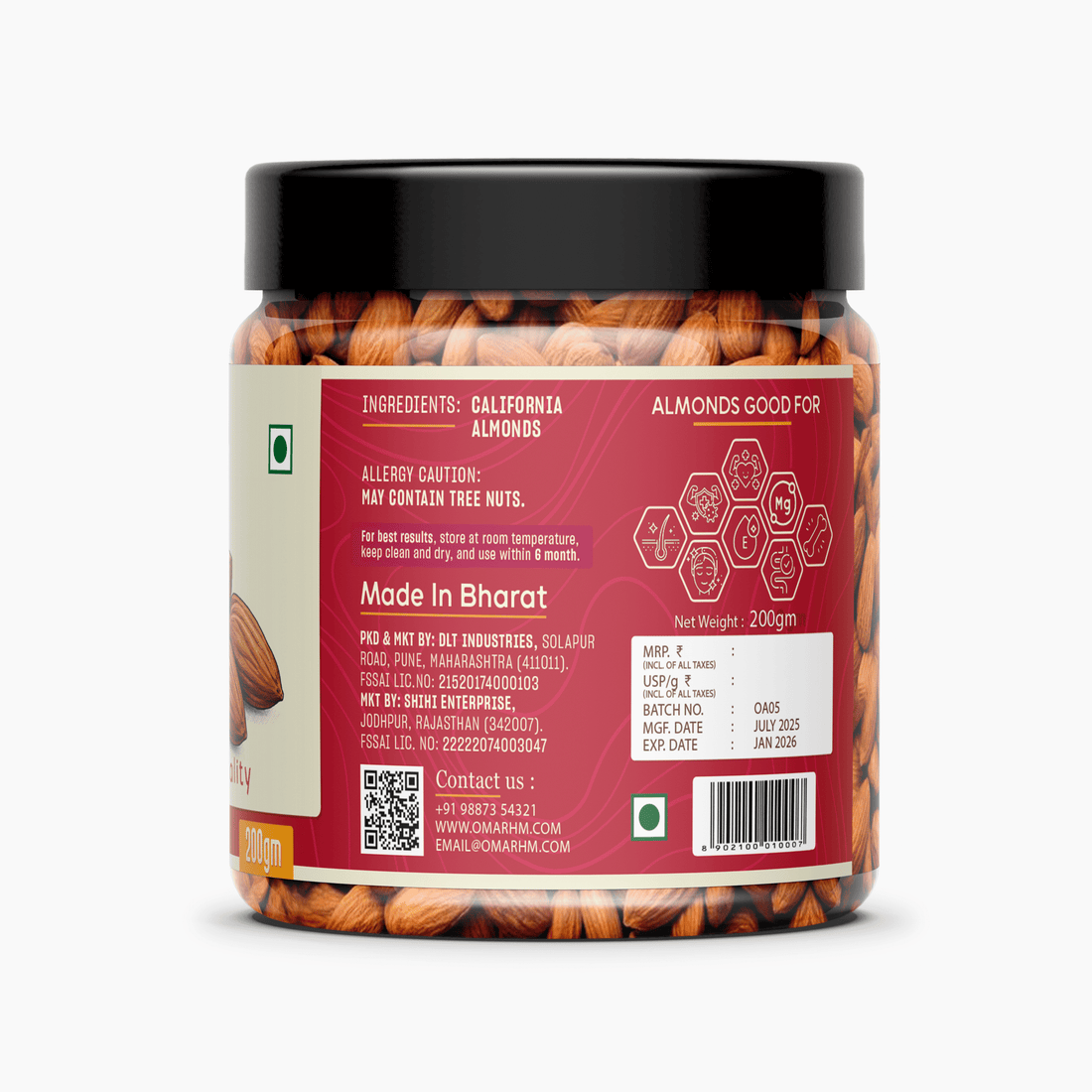 Om Arhm California Almonds