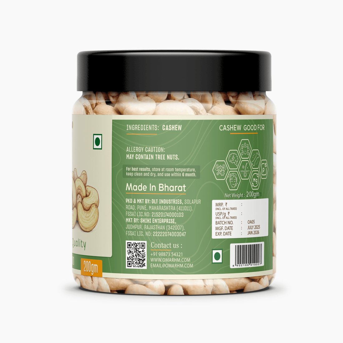 Om Arhm Cashew 180 Grade